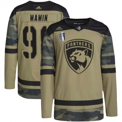 Men's Authentic Florida Panthers Maxim Mamin Adidas Military Appreciation Practice 2023 Stanley Cup Final Jersey - Camo