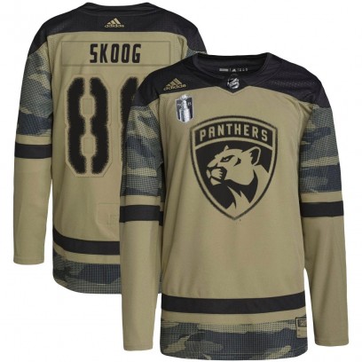 Men's Authentic Florida Panthers Wilmer Skoog Adidas Military Appreciation Practice 2023 Stanley Cup Final Jersey - Camo