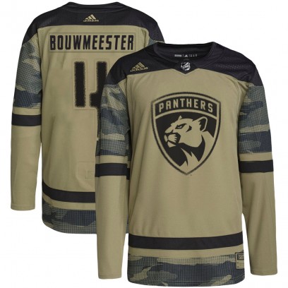 Men's Authentic Florida Panthers Jay Bouwmeester Adidas Military Appreciation Practice Jersey - Camo