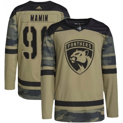 Men's Authentic Florida Panthers Maxim Mamin Adidas Military Appreciation Practice Jersey - Camo