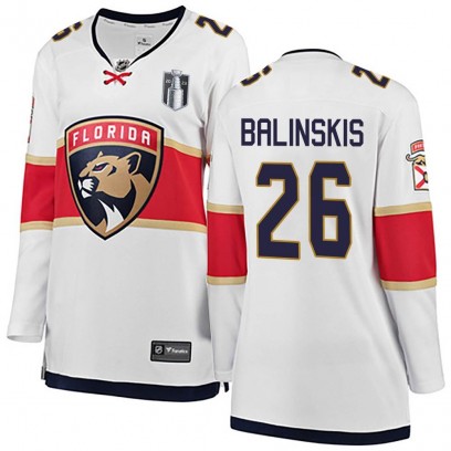 Women's Breakaway Florida Panthers Uvis Balinskis Fanatics Branded Away 2023 Stanley Cup Final Jersey - White