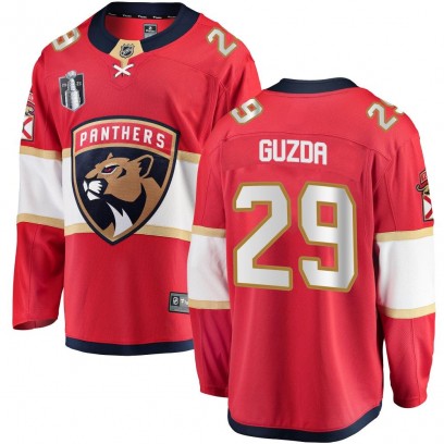 Youth Breakaway Florida Panthers Mack Guzda Fanatics Branded Home 2023 Stanley Cup Final Jersey - Red