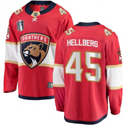 Youth Breakaway Florida Panthers Magnus Hellberg Fanatics Branded Home 2023 Stanley Cup Final Jersey - Red
