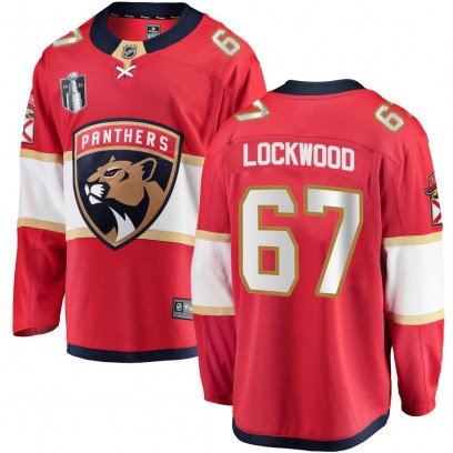 Youth Breakaway Florida Panthers William Lockwood Fanatics Branded Home 2023 Stanley Cup Final Jersey - Red