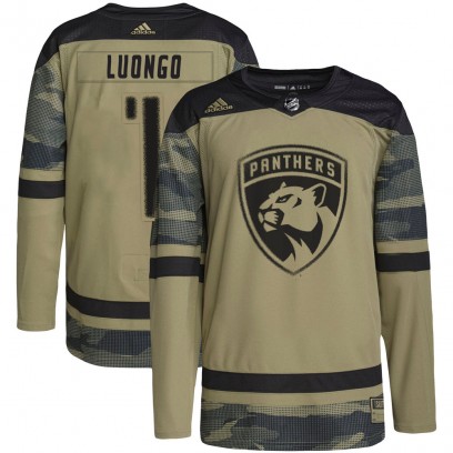 Youth Authentic Florida Panthers Roberto Luongo Adidas Military Appreciation Practice Jersey - Camo