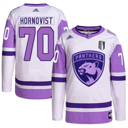 Youth Authentic Florida Panthers Patric Hornqvist Adidas Hockey Fights Cancer Primegreen 2023 Stanley Cup Final Jersey - White/P