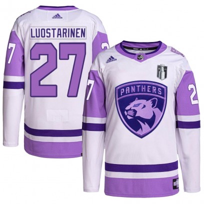 Youth Authentic Florida Panthers Eetu Luostarinen Adidas Hockey Fights Cancer Primegreen 2023 Stanley Cup Final Jersey - White/P