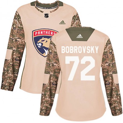 Women's Authentic Florida Panthers Sergei Bobrovsky Adidas Veterans Day Practice Jersey - Camo