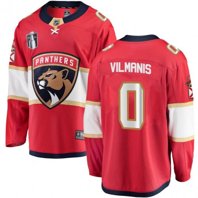 Men's Breakaway Florida Panthers Sandis Vilmanis Fanatics Branded Home 2023 Stanley Cup Final Jersey - Red