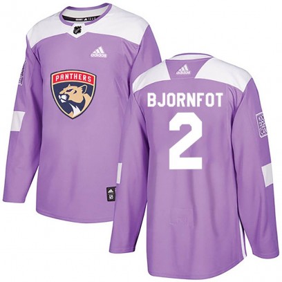 Youth Authentic Florida Panthers Tobias Bjornfot Adidas Fights Cancer Practice Jersey - Purple