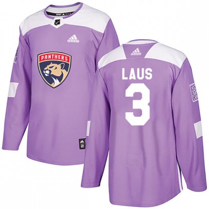 Youth Authentic Florida Panthers Paul Laus Adidas Fights Cancer Practice Jersey - Purple