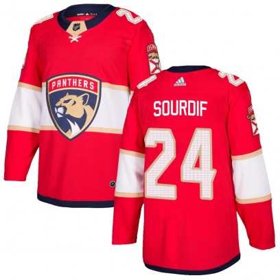 Youth Authentic Florida Panthers Justin Sourdif Adidas Home Jersey - Red