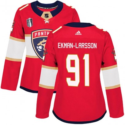 Women's Authentic Florida Panthers Oliver Ekman-Larsson Adidas Home 2023 Stanley Cup Final Jersey - Red