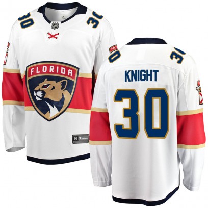 Youth Breakaway Florida Panthers Spencer Knight Fanatics Branded Away Jersey - White
