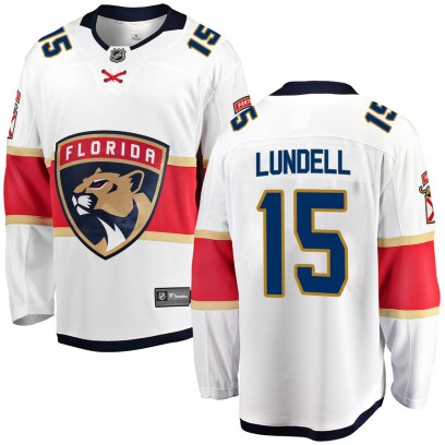 Youth Breakaway Florida Panthers Anton Lundell Fanatics Branded Away Jersey - White