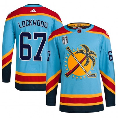 Men's Authentic Florida Panthers William Lockwood Adidas Reverse Retro 2.0 2023 Stanley Cup Final Jersey - Light Blue