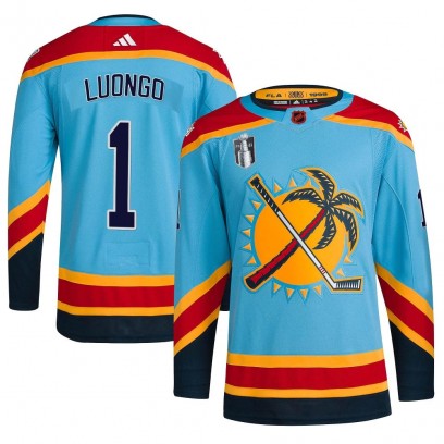 Men's Authentic Florida Panthers Roberto Luongo Adidas Reverse Retro 2.0 2023 Stanley Cup Final Jersey - Light Blue