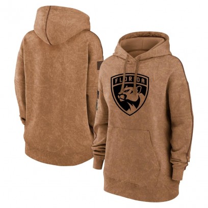 Women's Florida Panthers 2023 Salute to Service Pullover Hoodie - Brown
