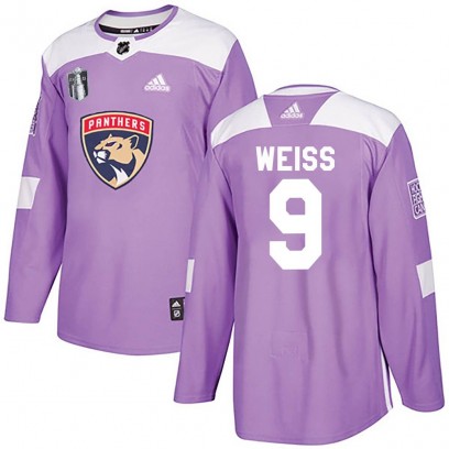 Men's Authentic Florida Panthers Stephen Weiss Adidas Fights Cancer Practice 2023 Stanley Cup Final Jersey - Purple