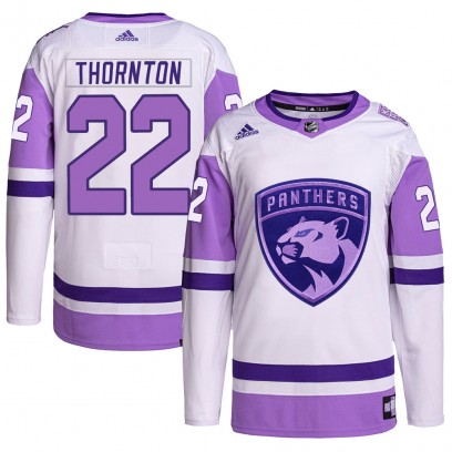 Youth Authentic Florida Panthers Shawn Thornton Adidas Hockey Fights Cancer Primegreen Jersey - White/Purple