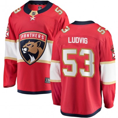 Youth Breakaway Florida Panthers John Ludvig Fanatics Branded Home Jersey - Red