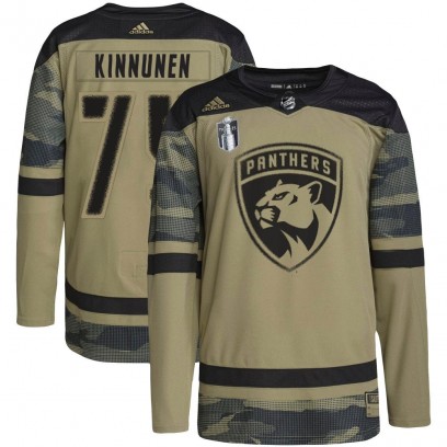 Youth Authentic Florida Panthers Santtu Kinnunen Adidas Military Appreciation Practice 2023 Stanley Cup Final Jersey - Camo