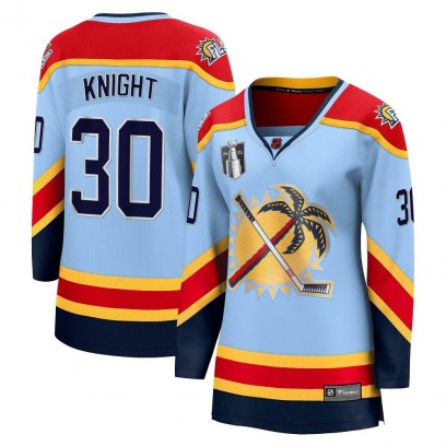 Women's Breakaway Florida Panthers Spencer Knight Fanatics Branded Special Edition 2.0 2023 Stanley Cup Final Jersey - Light Blu