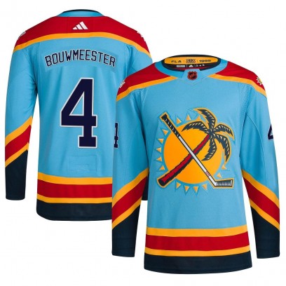 Men's Authentic Florida Panthers Jay Bouwmeester Adidas Reverse Retro 2.0 Jersey - Light Blue
