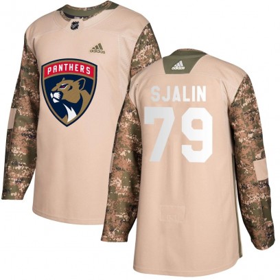 Youth Authentic Florida Panthers Calle Sjalin Adidas Veterans Day Practice Jersey - Camo
