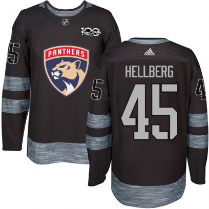 Men's Authentic Florida Panthers Magnus Hellberg 1917-2017 100th Anniversary Jersey - Black