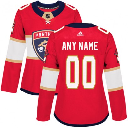 Women's Authentic Florida Panthers Custom Adidas Home Jersey - Red