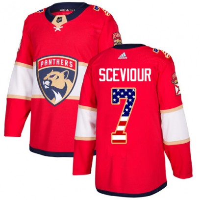 Men's Authentic Florida Panthers Colton Sceviour Adidas USA Flag Fashion Jersey - Red