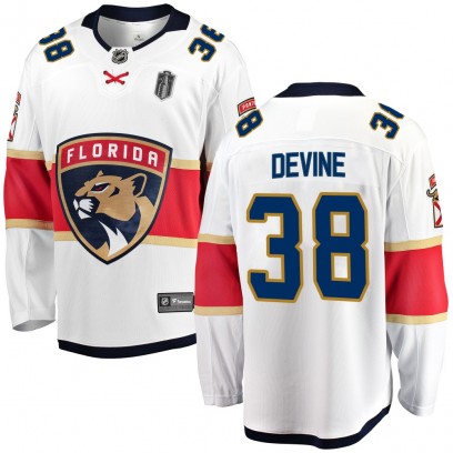 Youth Breakaway Florida Panthers Jack Devine Fanatics Branded Away 2025 Stanley Cup Final Jersey - White