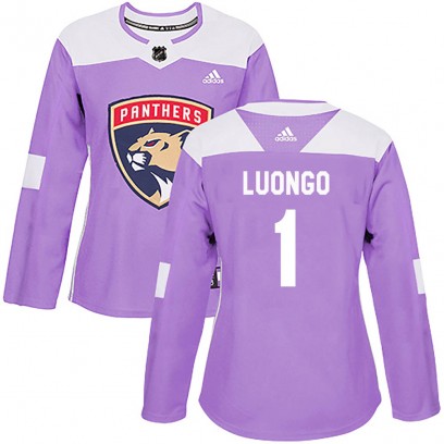 Women's Authentic Florida Panthers Roberto Luongo Adidas Fights Cancer Practice Jersey - Purple