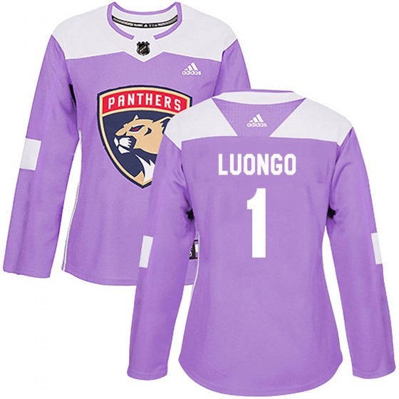 Women's Authentic Florida Panthers Roberto Luongo Adidas Fights Cancer Practice Jersey - Purple