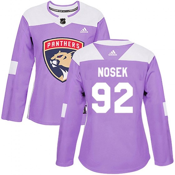 Women's Authentic Florida Panthers Tomas Nosek Adidas Fights Cancer Practice Jersey - Purple
