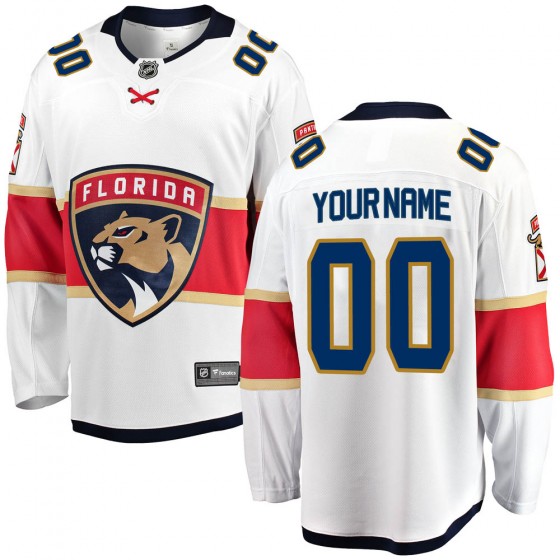 Men's Breakaway Florida Panthers Custom Fanatics Branded Custom Away Jersey - White