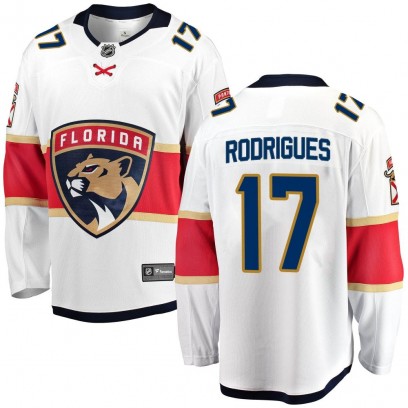 Men's Breakaway Florida Panthers Evan Rodrigues Fanatics Branded Away Jersey - White
