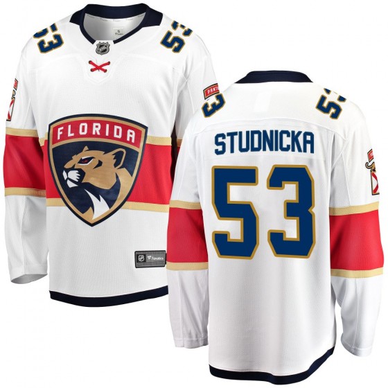 Men's Breakaway Florida Panthers Jack Studnicka Fanatics Branded Away Jersey - White