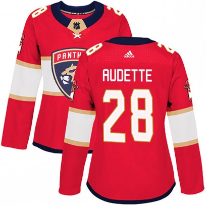 Women's Authentic Florida Panthers Donald Audette Adidas Home Jersey - Red