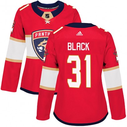 Women's Authentic Florida Panthers Cooper Black Adidas Red Home Jersey - Black