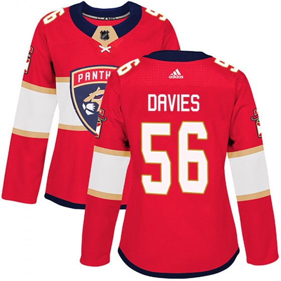 Women's Authentic Florida Panthers Josh Davies Adidas Home Jersey - Red