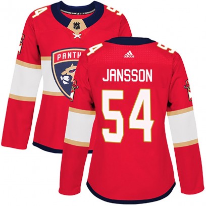 Women's Authentic Florida Panthers Ludvig Jansson Adidas Home Jersey - Red