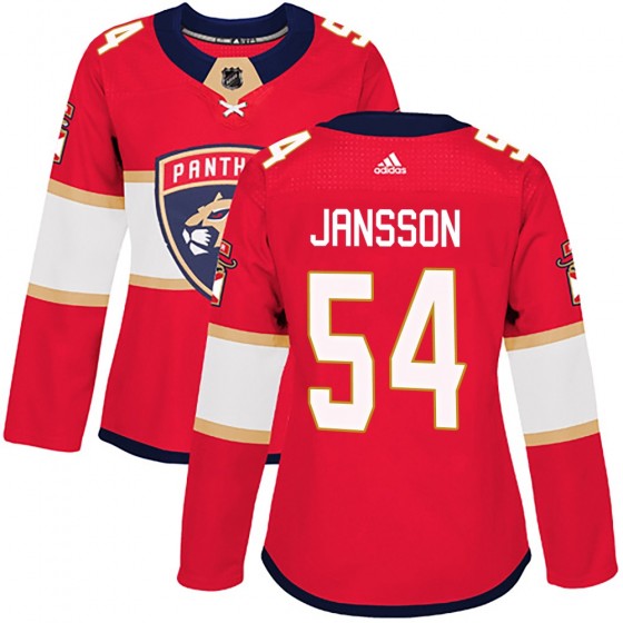 Women's Authentic Florida Panthers Ludvig Jansson Adidas Home Jersey - Red