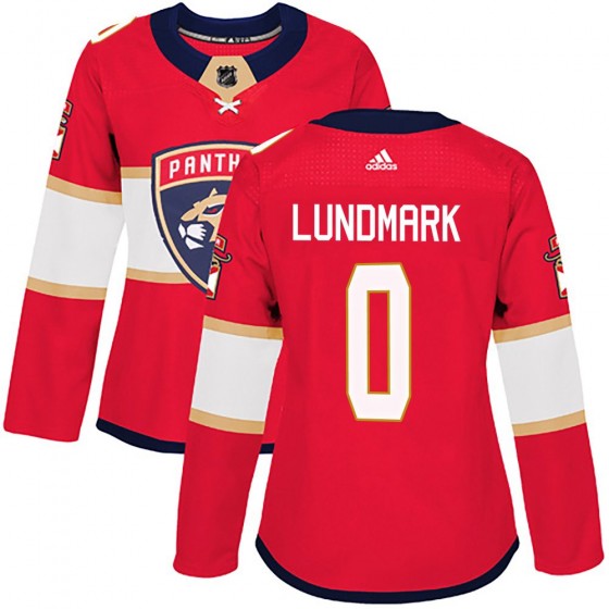 Women's Authentic Florida Panthers Anton Lundmark Adidas Home Jersey - Red