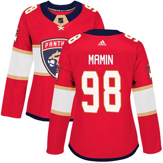 Women's Authentic Florida Panthers Maxim Mamin Adidas Home Jersey - Red