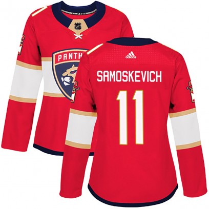 Women's Authentic Florida Panthers Mackie Samoskevich Adidas Home Jersey - Red