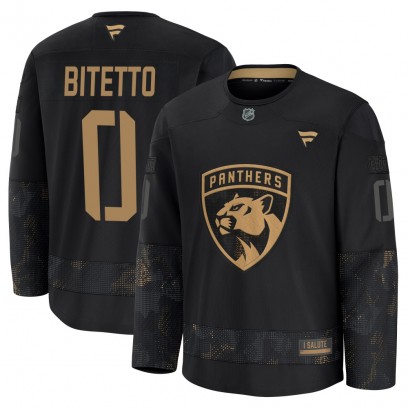 Men's Premium Florida Panthers Anthony Bitetto Fanatics 2024 Military Appreciation Practice Jersey - Black