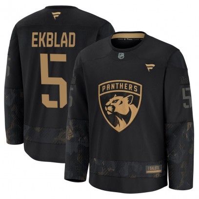 Men's Premium Florida Panthers Aaron Ekblad Fanatics 2024 Military Appreciation Practice Jersey - Black