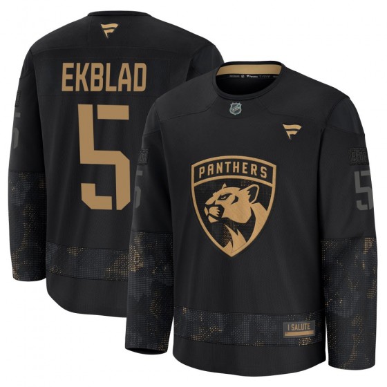 Men's Premium Florida Panthers Aaron Ekblad Fanatics 2024 Military Appreciation Practice Jersey - Black
